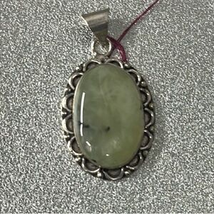 Silver and Green Pendant 925 plated